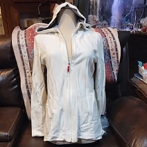 Ann Taylor Cream Hooded Utility Jacket